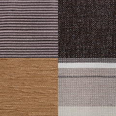 Image showing Set of brown fabric samples