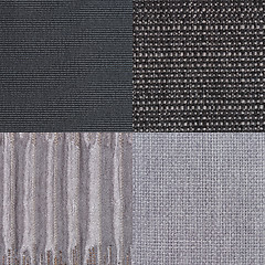 Image showing Set of blue fabric samples