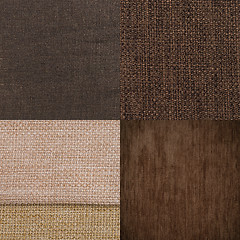 Image showing Set of brown fabric samples