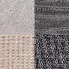 Image showing Set of blue fabric samples