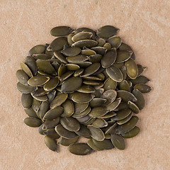 Image showing Circle of pumpkin seeds
