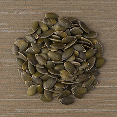 Image showing Circle of pumpkin seeds