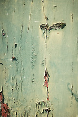 Image showing Green old painted wooden