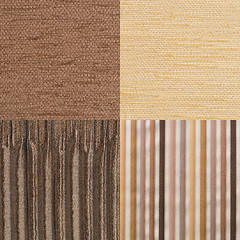 Image showing Set of brown fabric samples