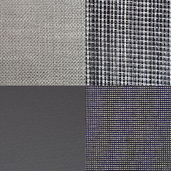 Image showing Set of blue fabric samples