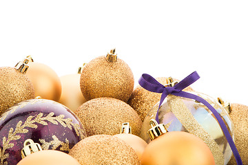 Image showing Golden christmas balls