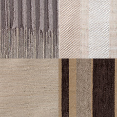 Image showing Set of brown fabric samples