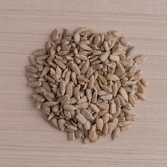 Image showing Circle of shelled sunflower seeds