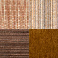 Image showing Set of brown fabric samples