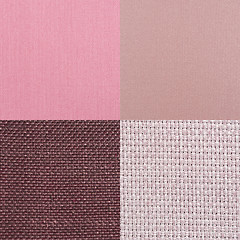 Image showing Set of pink fabric samples