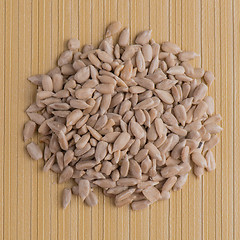 Image showing Circle of shelled sunflower seeds