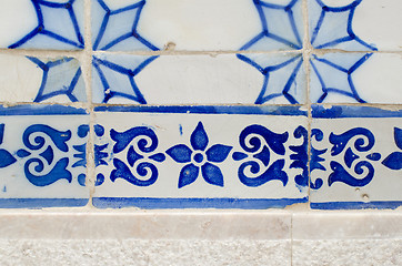 Image showing Traditional Portuguese glazed tiles