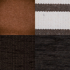 Image showing Set of brown fabric samples