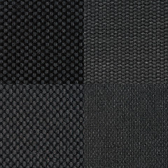 Image showing Set of black fabric samples