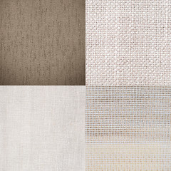 Image showing Set of brown fabric samples