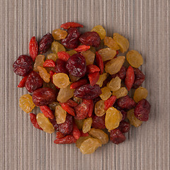 Image showing Circle of mixed dried fruits