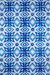 Image showing Traditional Portuguese glazed tiles