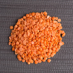 Image showing Circle of peeled lentils