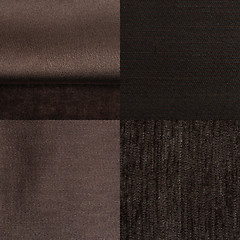 Image showing Set of brown fabric samples