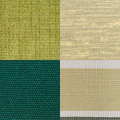 Image showing Set of green fabric samples