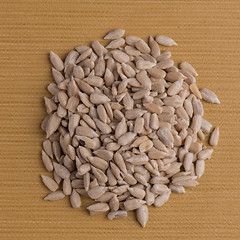 Image showing Circle of shelled sunflower seeds