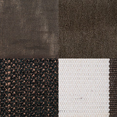 Image showing Set of brown fabric samples