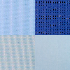 Image showing Set of blue vinyl samples