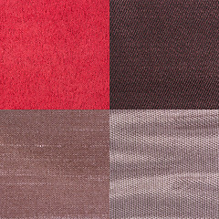 Image showing Set of pink fabric samples