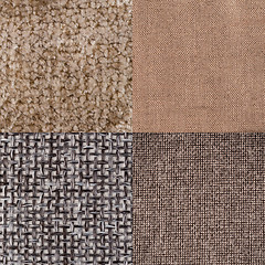 Image showing Set of brown fabric samples