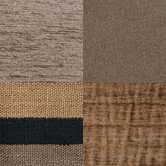 Image showing Set of brown fabric samples