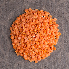 Image showing Circle of peeled lentils