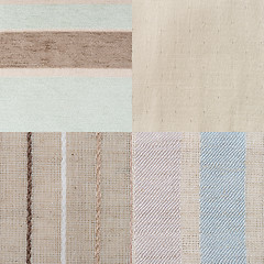 Image showing Set of brown fabric samples