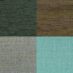 Image showing Set of green fabric samples