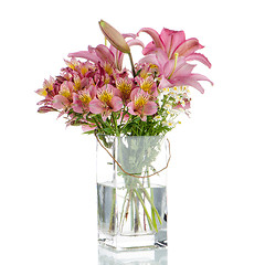 Image showing Bouquet of various flowers