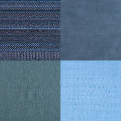 Image showing Set of blue vinyl samples