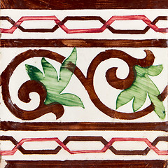 Image showing Traditional Portuguese glazed tiles