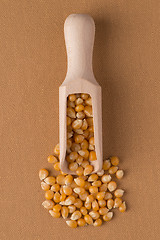 Image showing Wooden scoop with corn