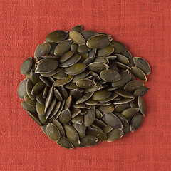 Image showing Circle of pumpkin seeds