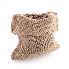 Image showing Burlap bag with lentils