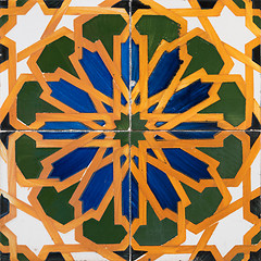 Image showing Traditional Portuguese glazed tiles