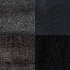 Image showing Set of blue fabric samples