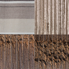 Image showing Set of brown fabric samples