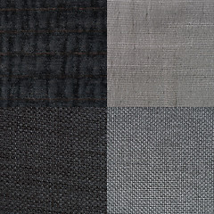 Image showing Set of blue fabric samples