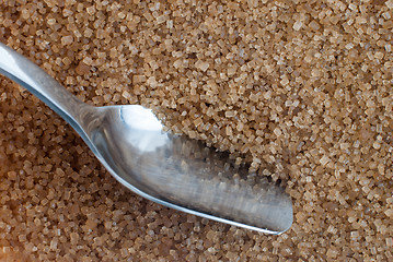 Image showing Browm sugar and spoon