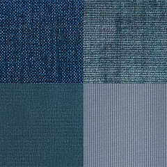 Image showing Set of blue fabric samples