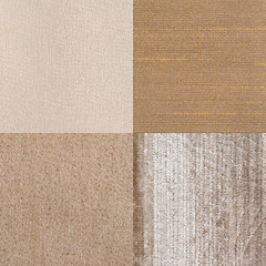 Image showing Set of brown fabric samples