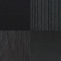 Image showing Set of black fabric samples