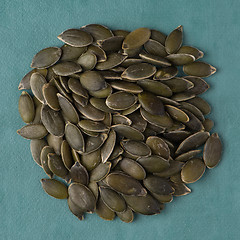 Image showing Circle of pumpkin seeds