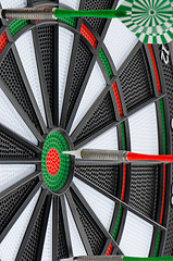 Image showing Dart board with darts