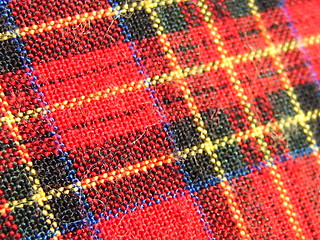 Image showing Plaid Fabric Macro